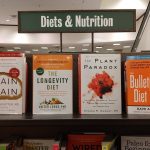 Photo of nutrition books in bookstore