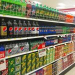 Photo of soda aisle in a grocery store