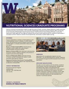 Nutritional Sciences Graduate Programs One-Page Handout