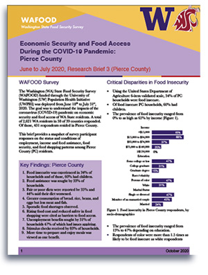 WAFOOD Survey Brief 3 on Pierce County - document preview thumbnail