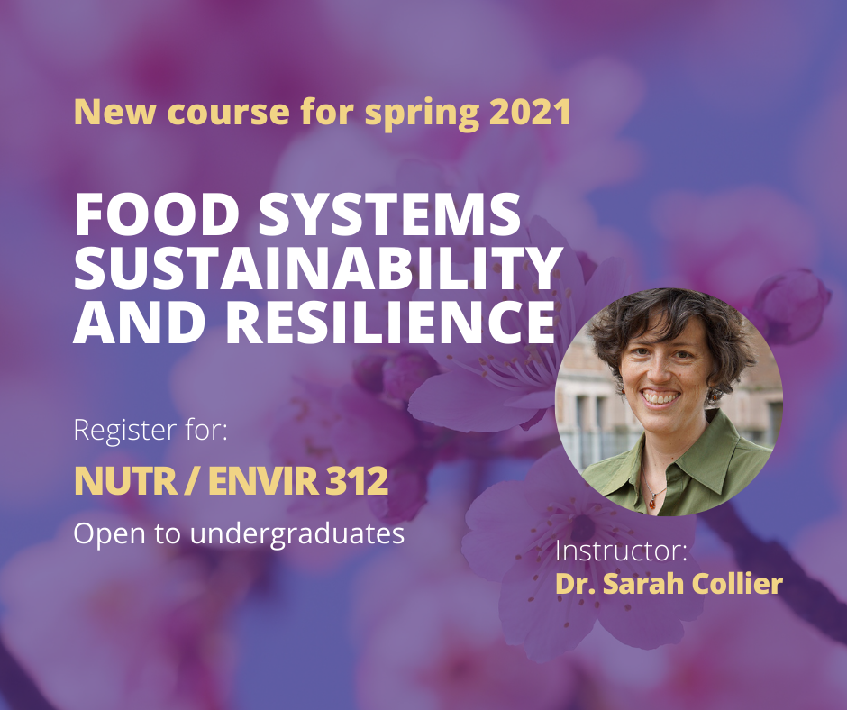 Food Systems Sustainability and Resilience NUTR 312