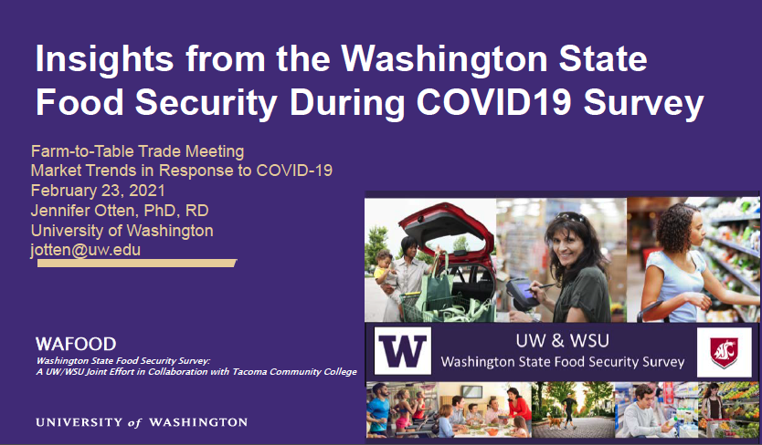 Insights from the Washington State Food Security During COVID-19 Survey slide preview