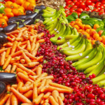Photo of colorful fruits and vegetables