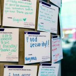 Feedback board in the UW Food Pantry