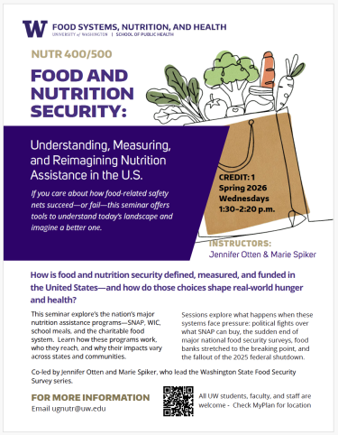 Preview of information flyer for Food and Nutrition Security seminar