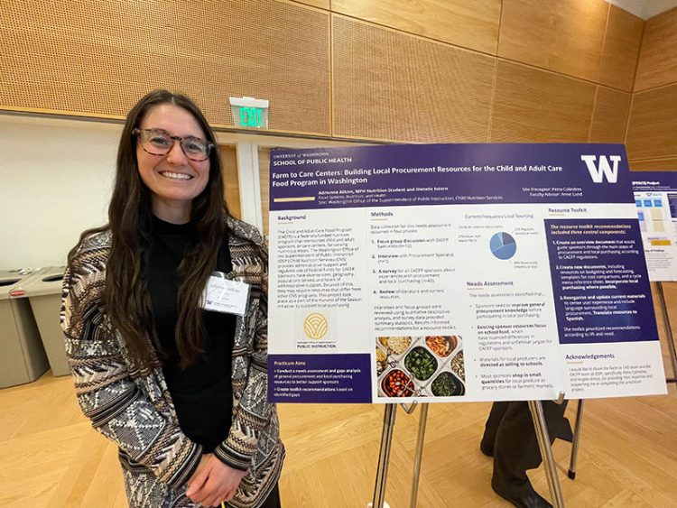 Adrienne Atkins, UW MPH student presents practicum poster at 2026 School of Public Health MPH Symposium