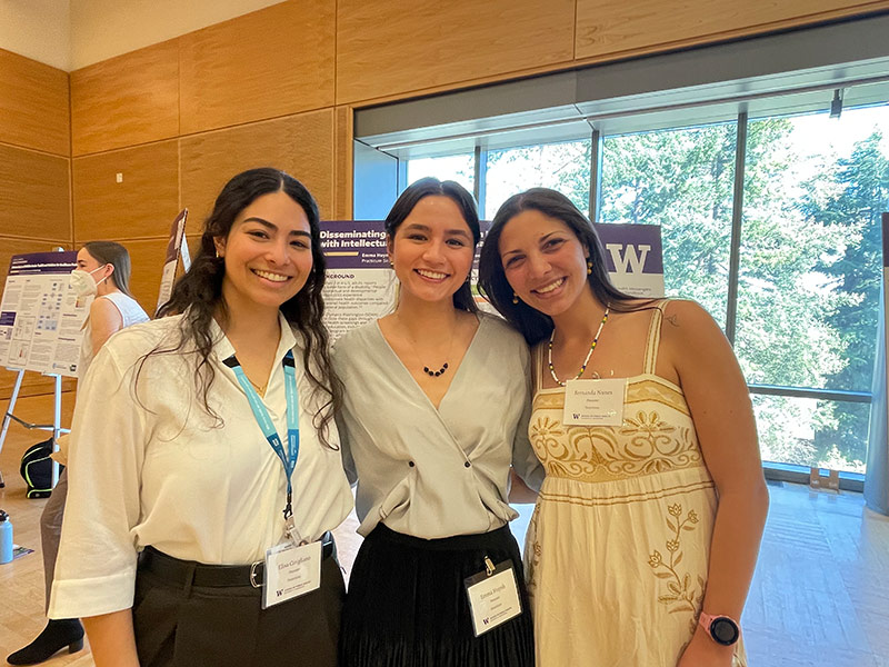 Three UW MPH students from Food Systems, Nutrition, and Health program at the School of Public Health MPH Symposium