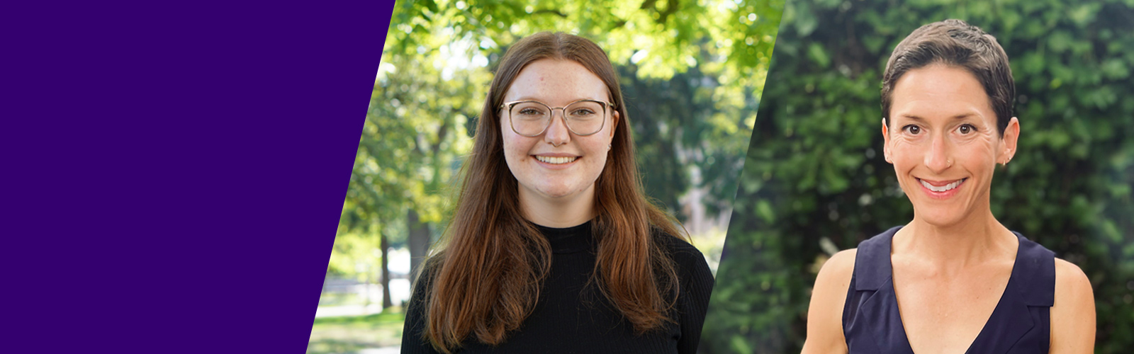 Photos of Gabrielle Siros and Michaela Skloven, 2026 graduate student award recipients of service and leadership award, UW Food Systems, Nutrition, and Health program
